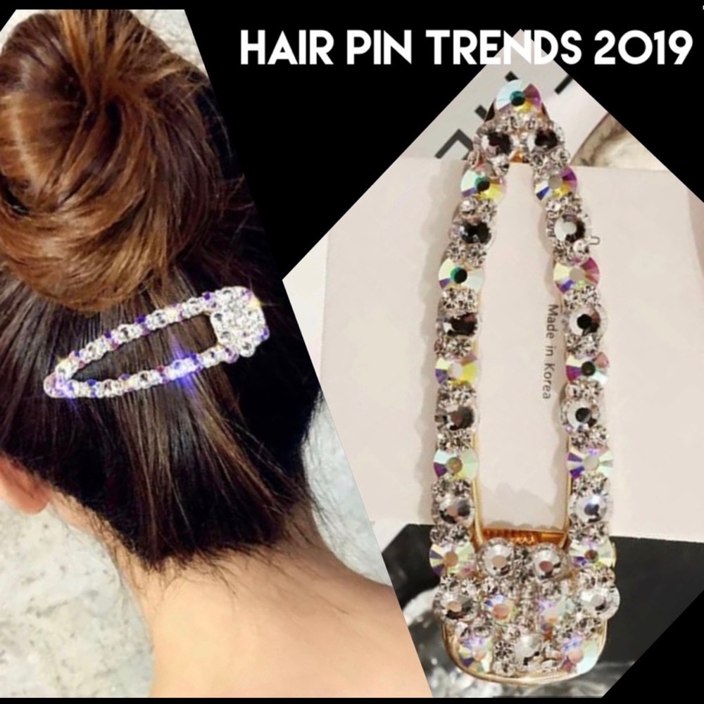 FASHIONABLE CRYSTAL HAIR CLIPS BARRETTE - Picture 4 of 5